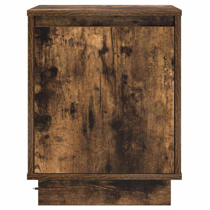 Bedside Cabinet with 2 pcs Smoked Oak 39 x 34.5 x 50 cm
