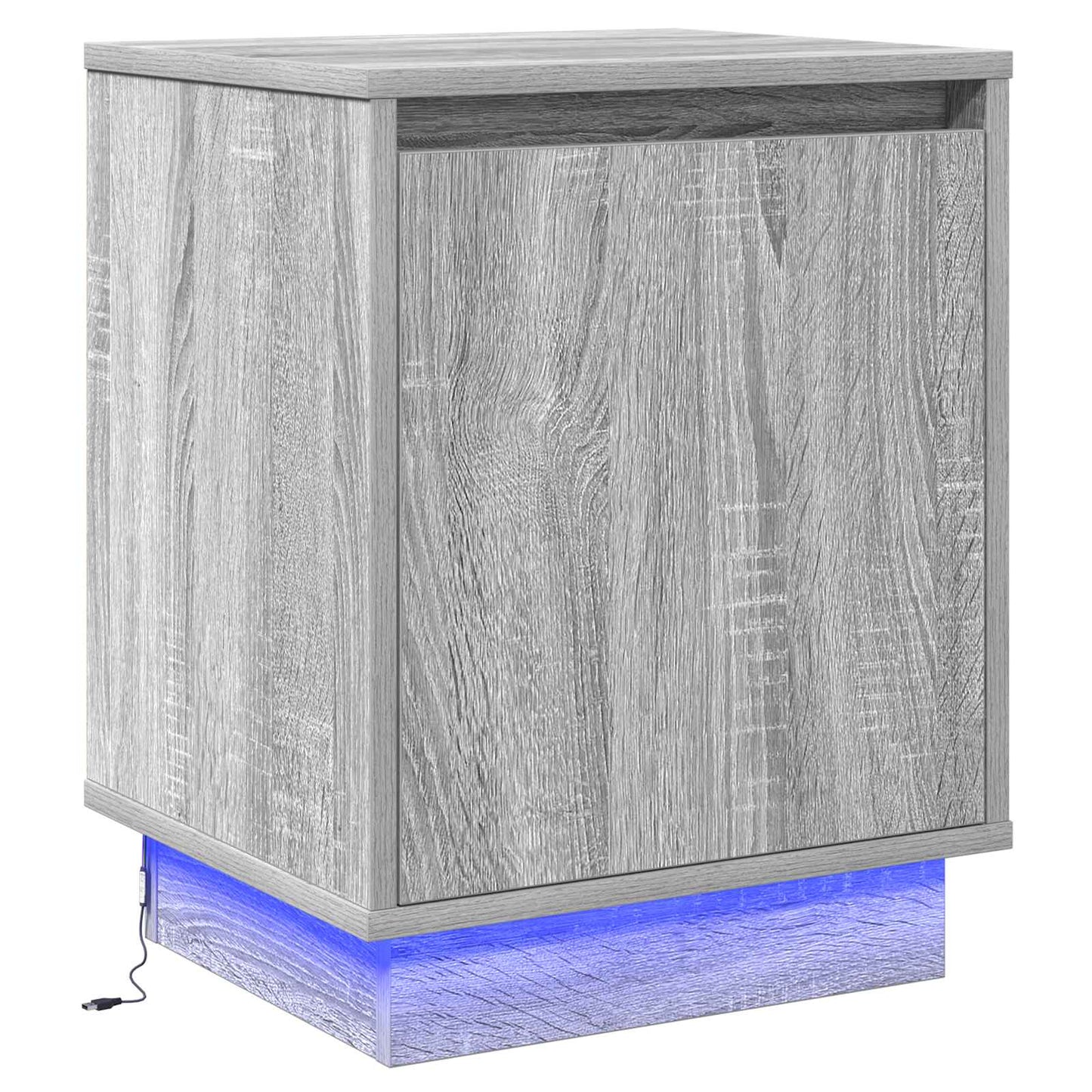 Bedside Cabinet Grey 39 x 34.5 x 50 cm Engineered wood