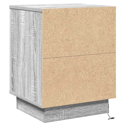 Bedside Cabinet Grey 39 x 34.5 x 50 cm Engineered wood