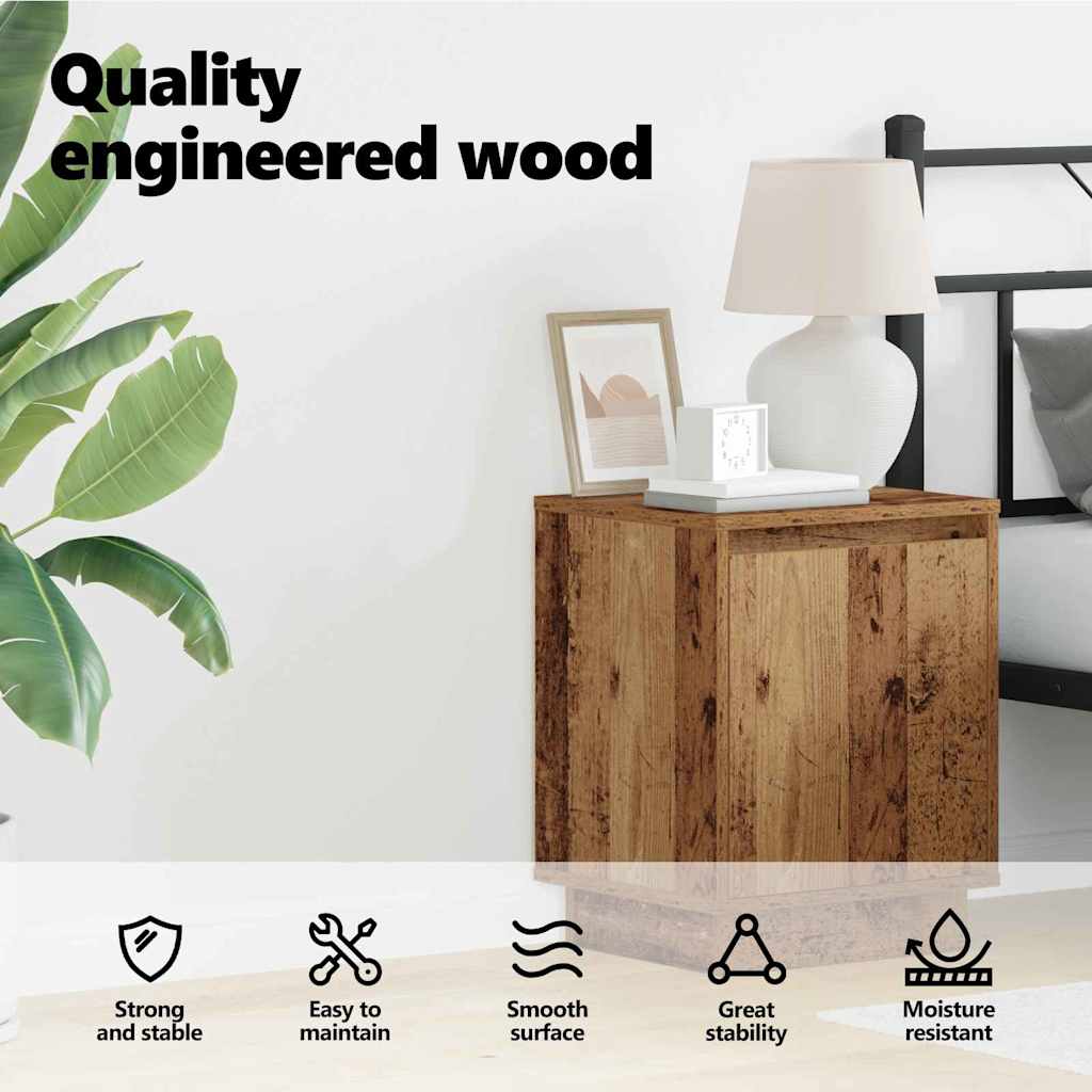 Bedside Cabinet Old Wood 39 x 34.5 x 50 cm Engineered wood