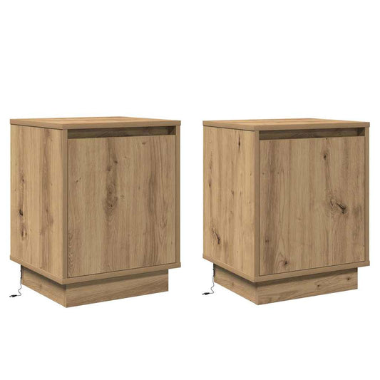 Bedside Cabinet 2 pcs Artisan Oak 39 x 34.5 x 50 cm