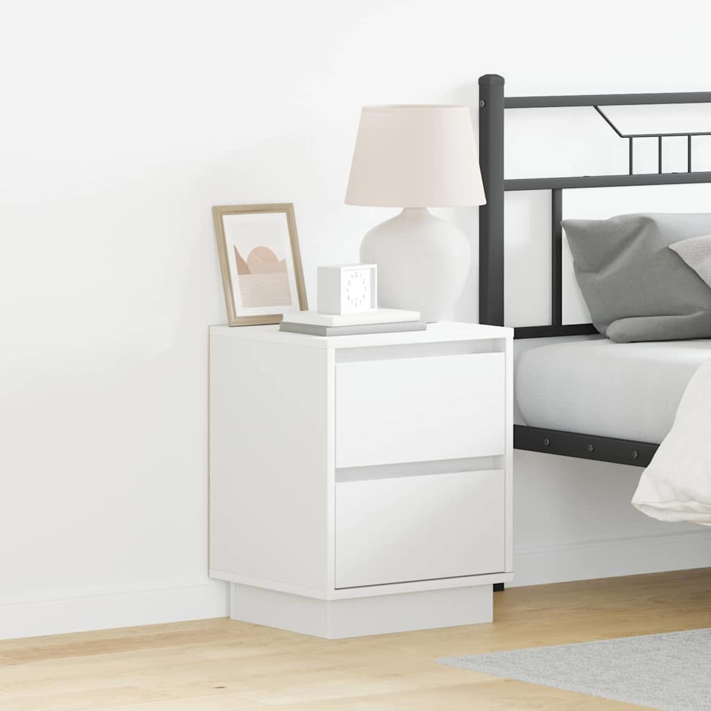 Bedside Cabinet 2 pcs White 39 x 34.5 x 50 cm Engineered wood