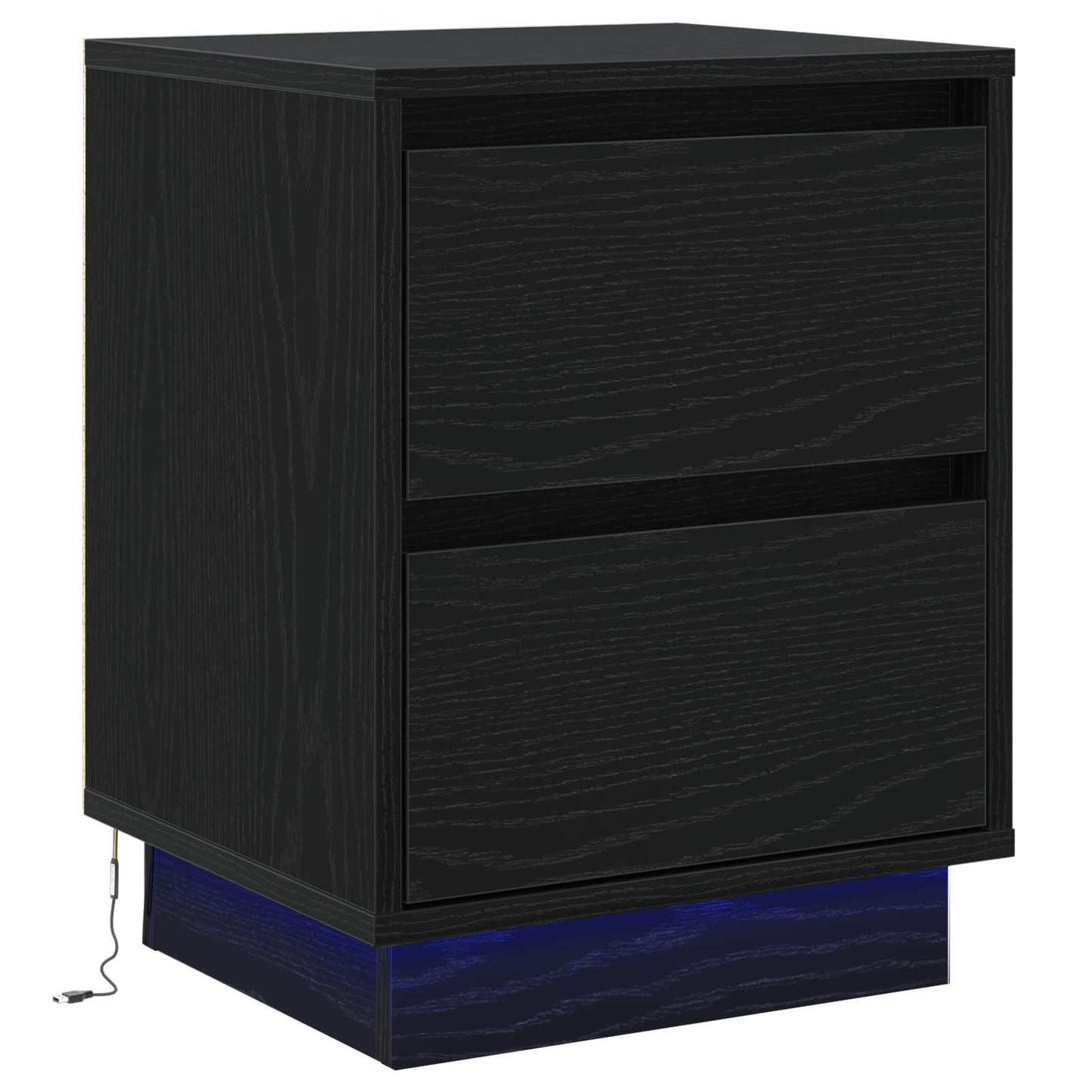 Bedside Cabinet Black Oak 39 x 34.5 x 50 cm Engineered wood
