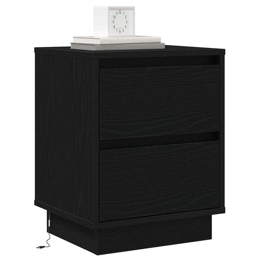 Bedside Cabinet Black Oak 39 x 34.5 x 50 cm Engineered wood