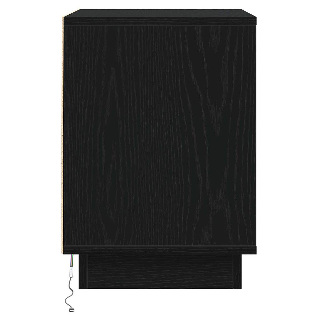 Bedside Cabinet Black Oak 39 x 34.5 x 50 cm Engineered wood