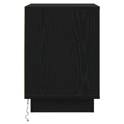 Bedside Cabinet Black Oak 39 x 34.5 x 50 cm Engineered wood