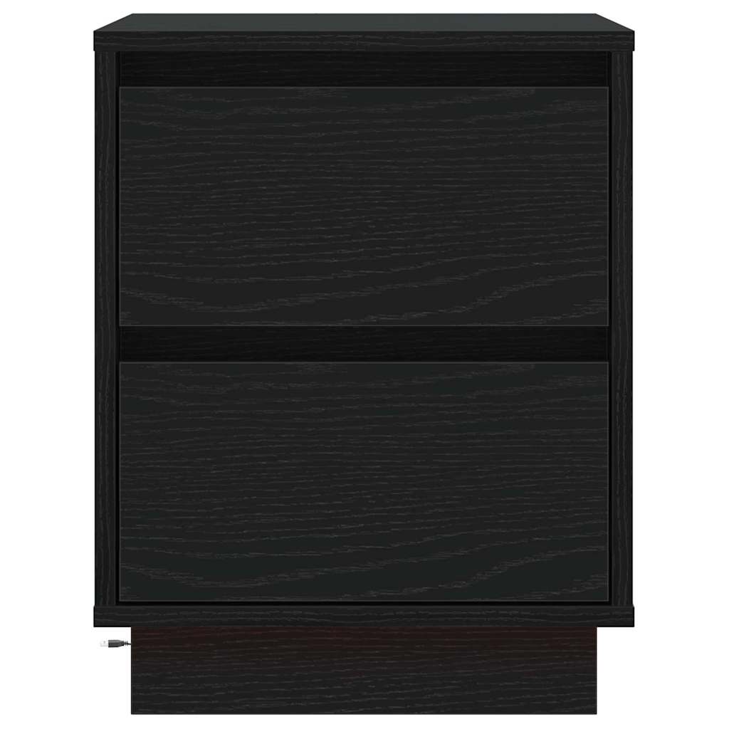 Bedside Cabinet with Drawer 2 pcs Black Oak 39 x 34.5 x 50 cm