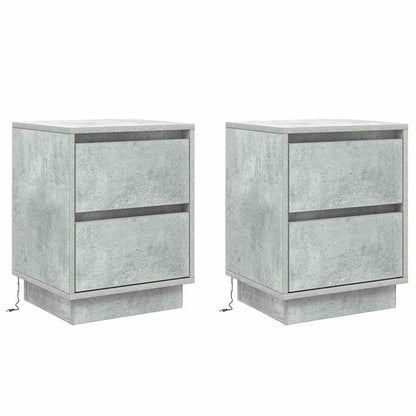Bedside Cabinet 2 pcs Concrete Grey 39 x 34.5 x 50 cm