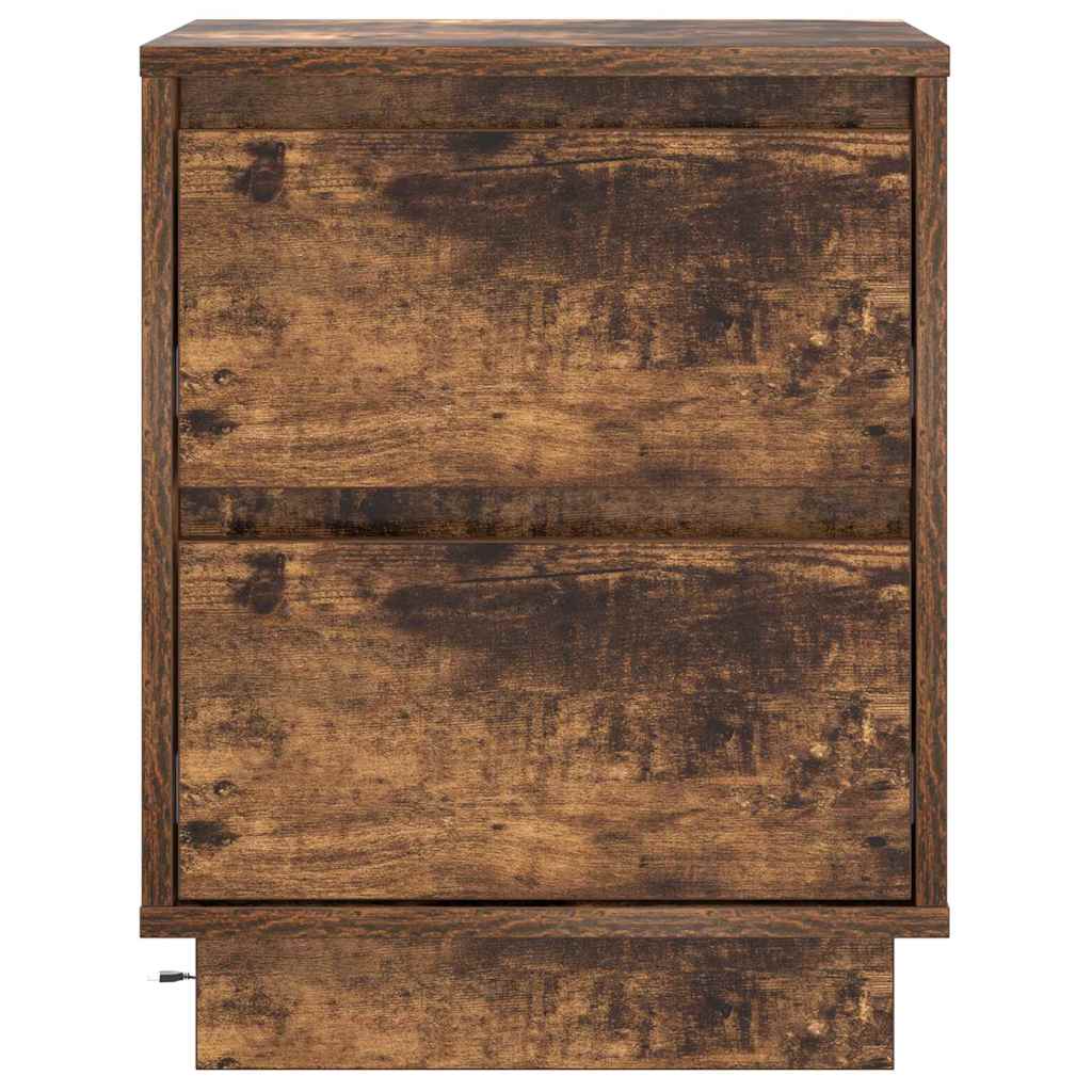 Bedside Cabinet with Drawer 2 pcs Smoked Oak 39 x 34.5 x 50 cm