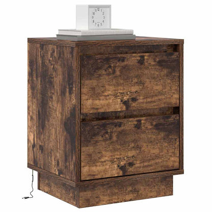 Bedside Cabinet with Drawer 2 pcs Smoked Oak 39 x 34.5 x 50 cm