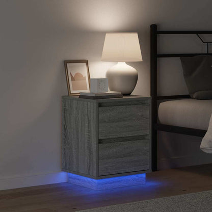 Bedside Cabinet Grey 39 x 34.5 x 50 cm Engineered wood