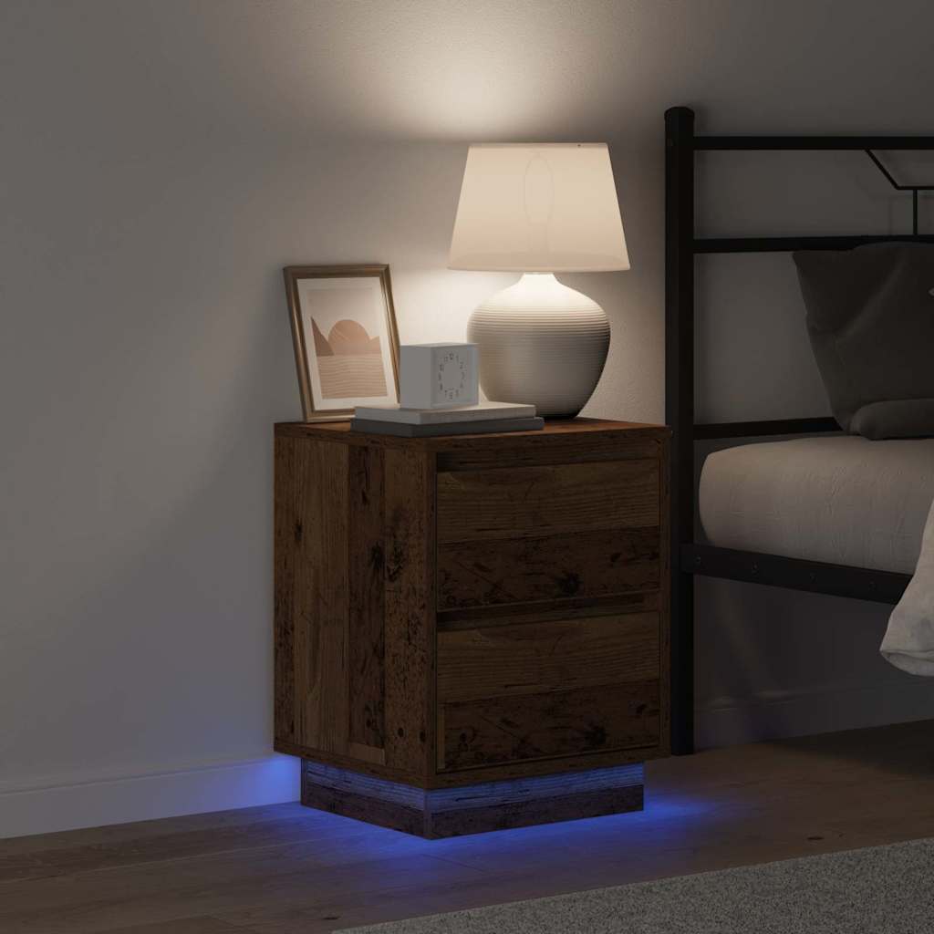 Bedside Cabinet with Drawer 2 pcs Old Wood 39 x 34.5 x 50 cm