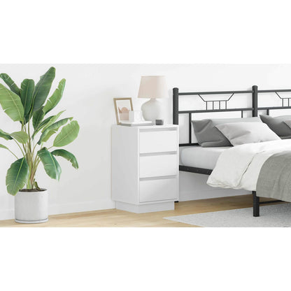 Bedside Cabinet White 39 x 34.5 x 65 cm Engineered wood