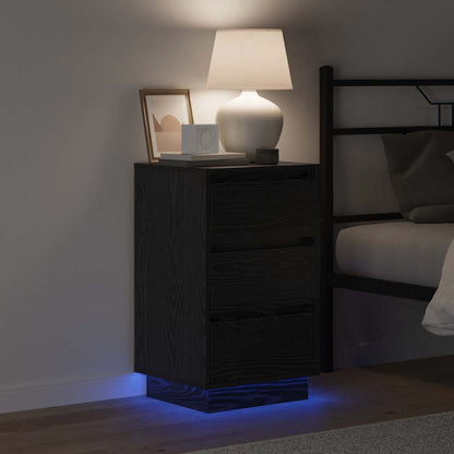 Bedside Cabinet Black Oak 39 x 34.5 x 65 cm Engineered wood
