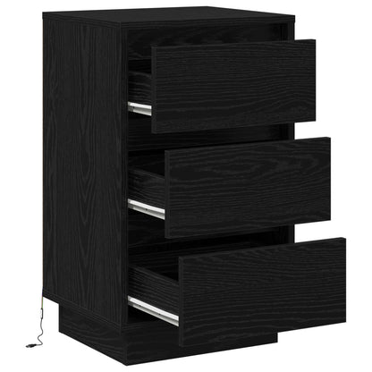 Bedside Cabinet Black Oak 39 x 34.5 x 65 cm Engineered wood