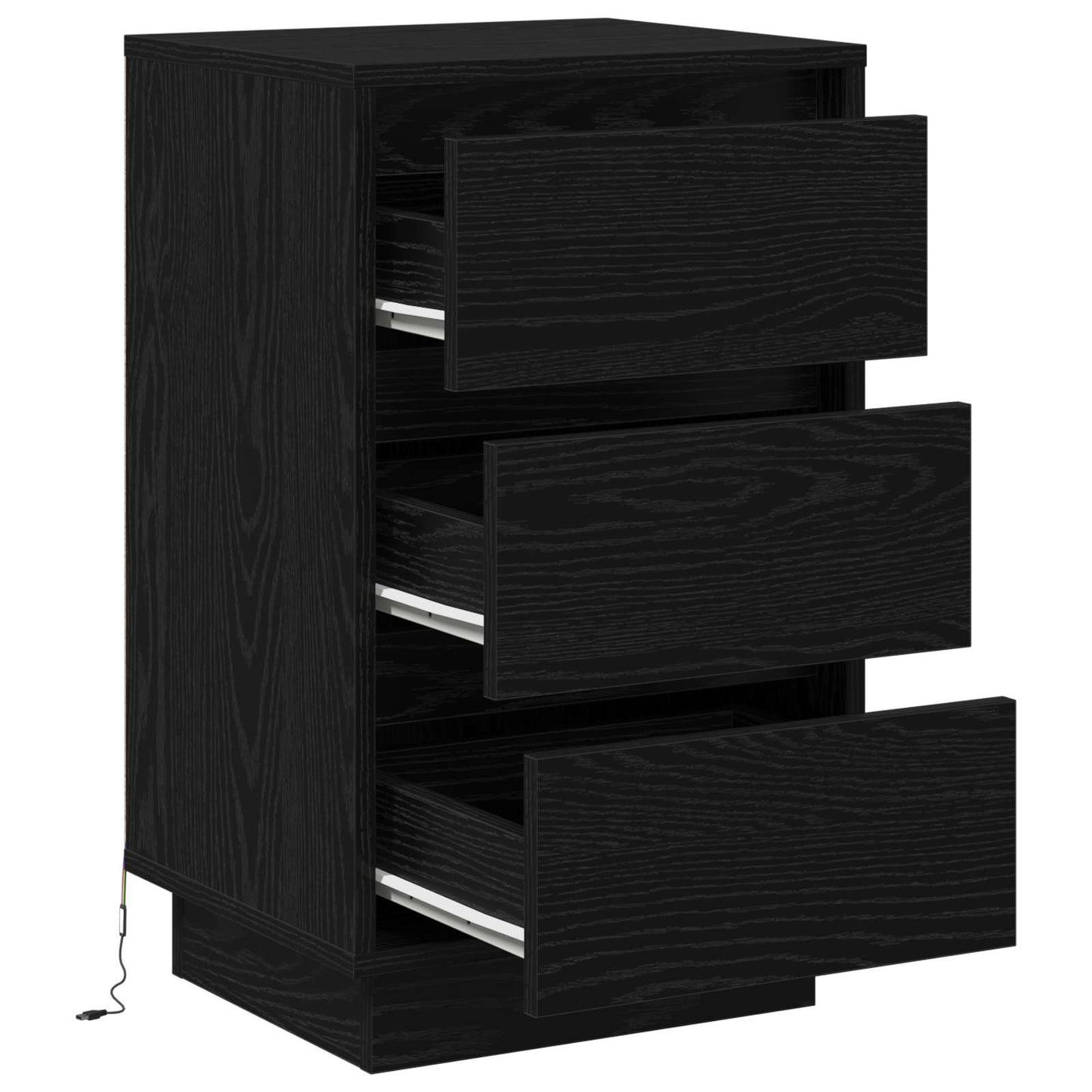 Bedside Cabinet Black Oak 39 x 34.5 x 65 cm Engineered wood