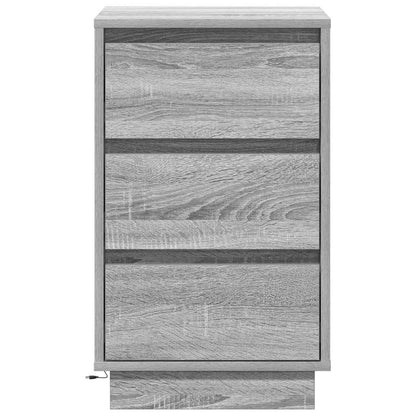 Bedside Cabinet Grey 39 x 34.5 x 65 cm Engineered wood