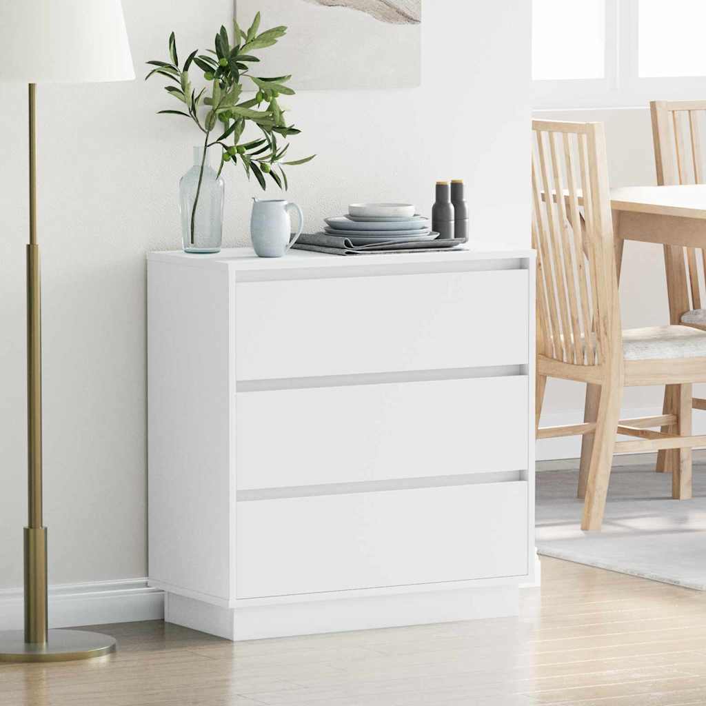 Bedside Cabinet White 71 x 34.5 x 75 cm Engineered wood