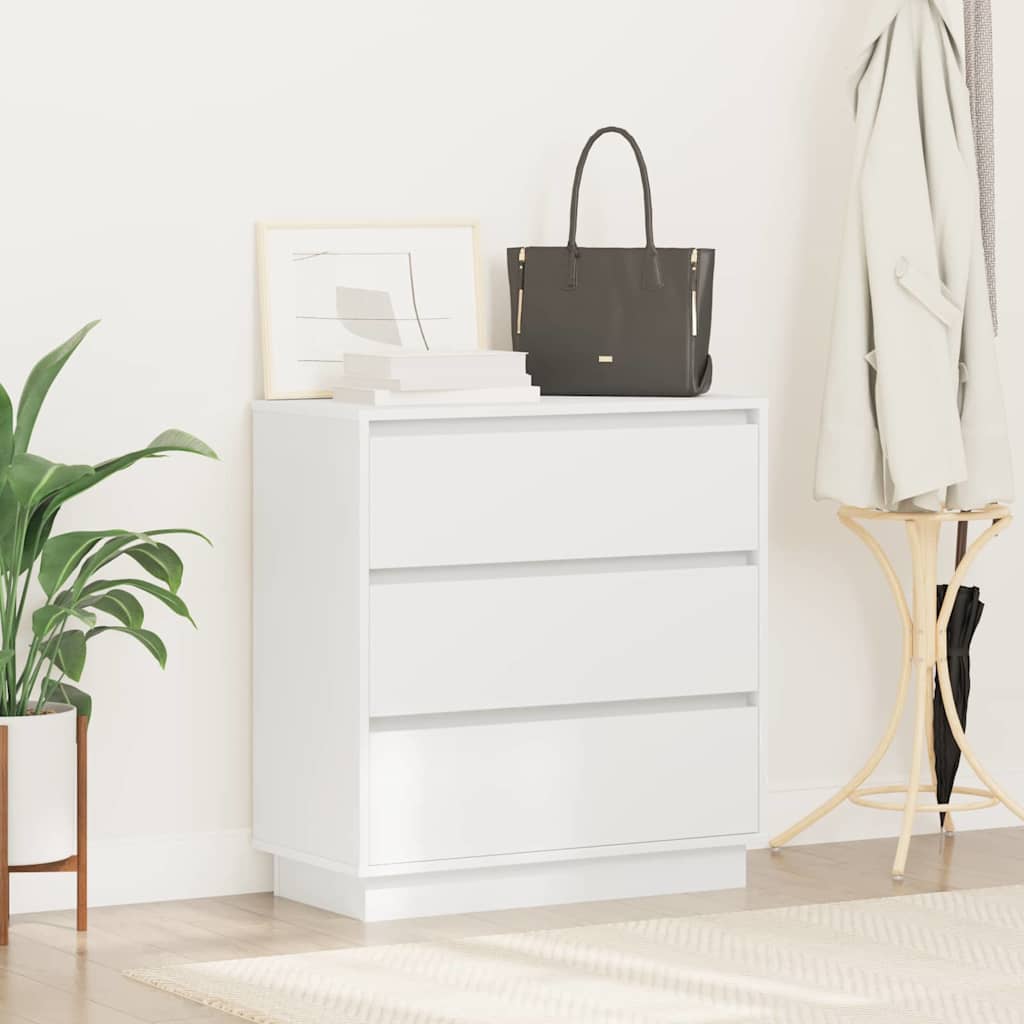 Bedside Cabinet White 71 x 34.5 x 75 cm Engineered wood