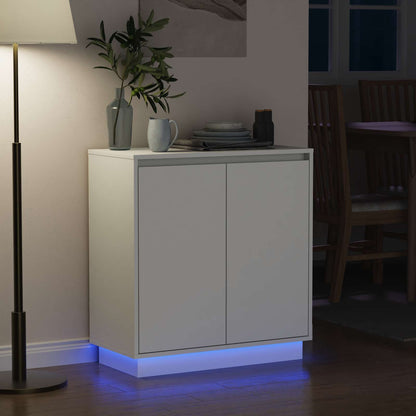 LED Sideboard for White 71 x 34.5 x 75 cm Engineered Wood