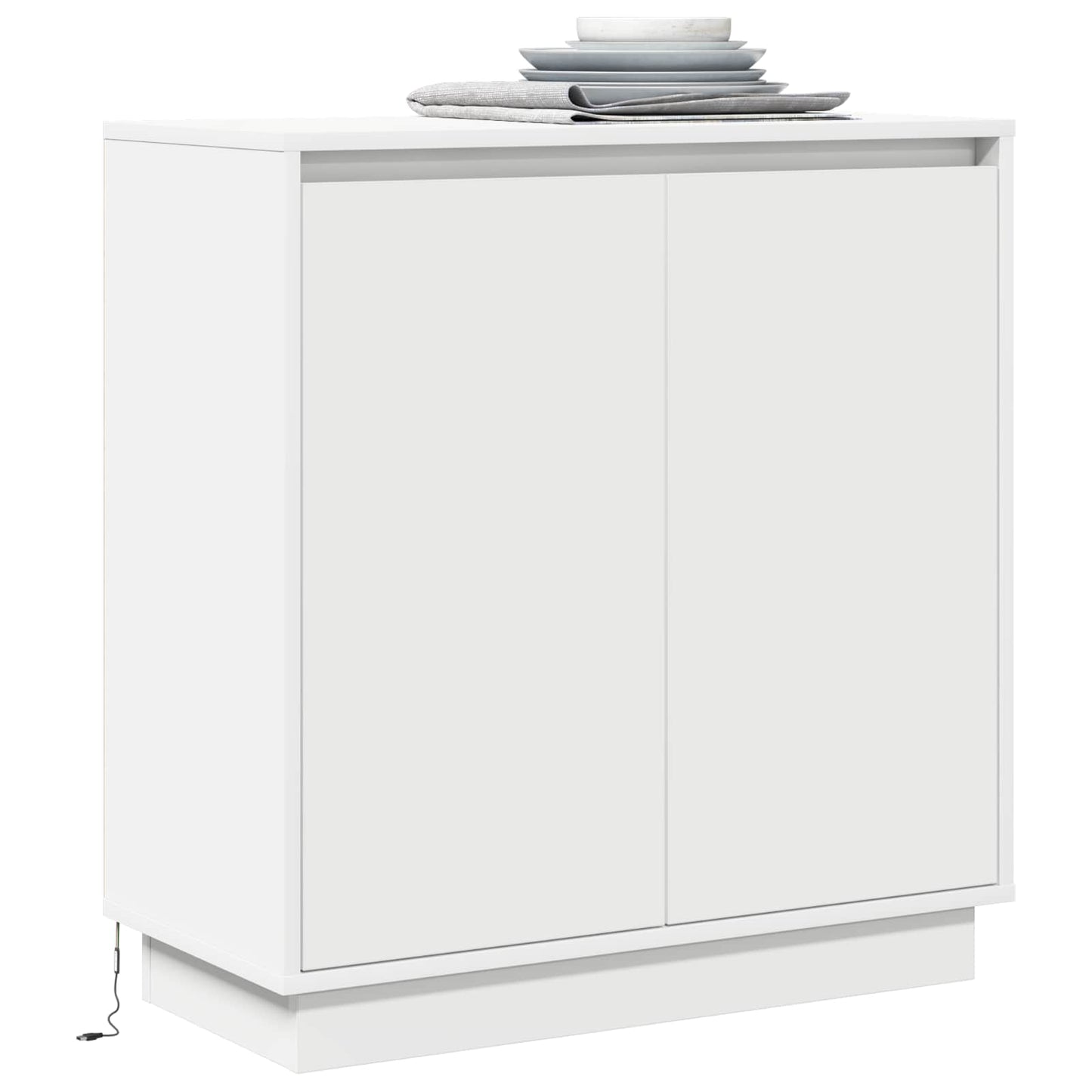 LED Sideboard for White 71 x 34.5 x 75 cm Engineered Wood