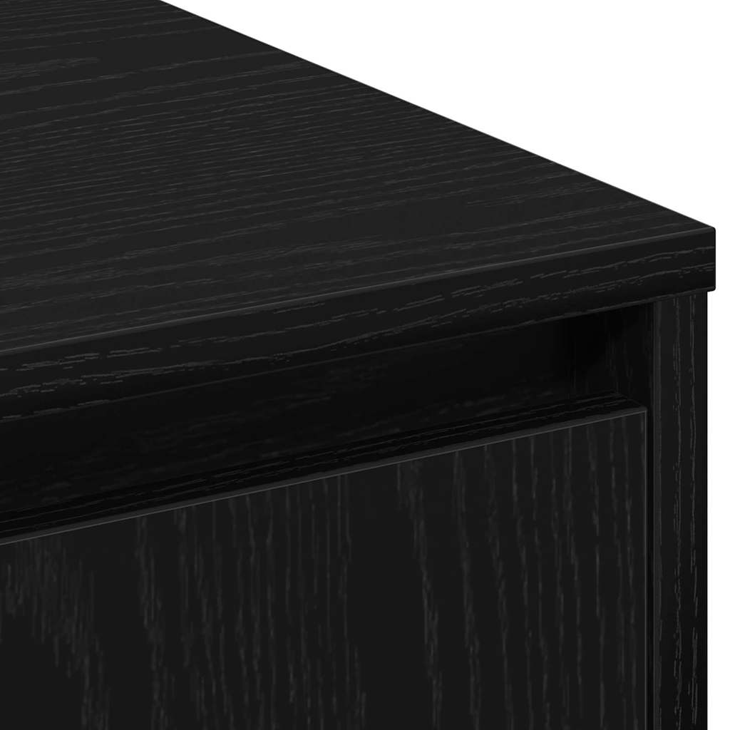 LED Sideboard Black Oak 71 x 34.5 x 75 cm Engineered Wood