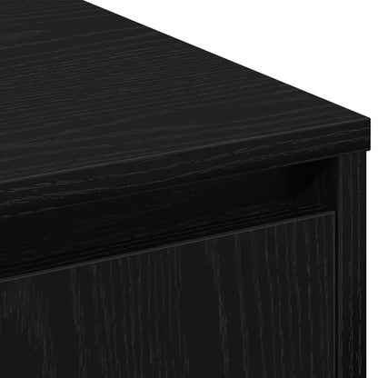 LED Sideboard Black Oak 71 x 34.5 x 75 cm Engineered Wood