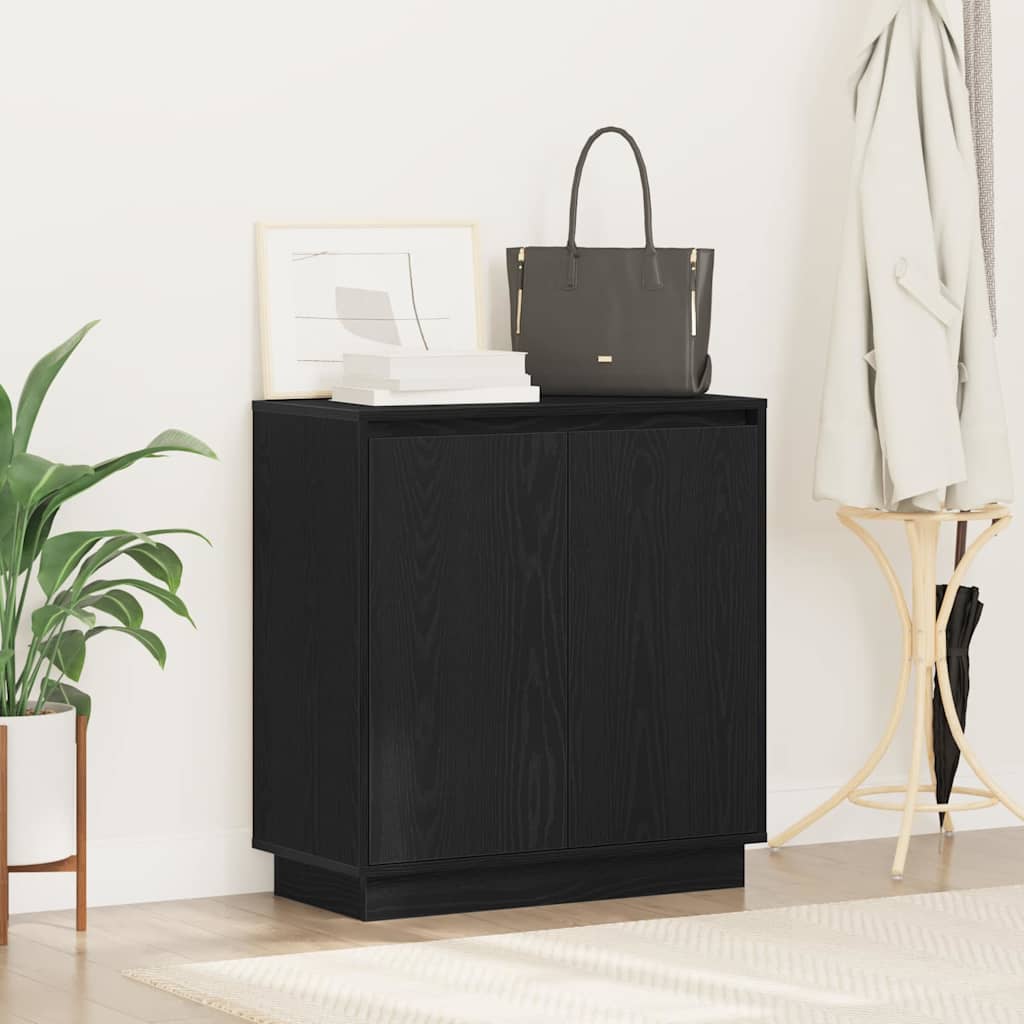 Sideboard with Door Black Oak 71 x 34.5 x 75 cm Engineered wood