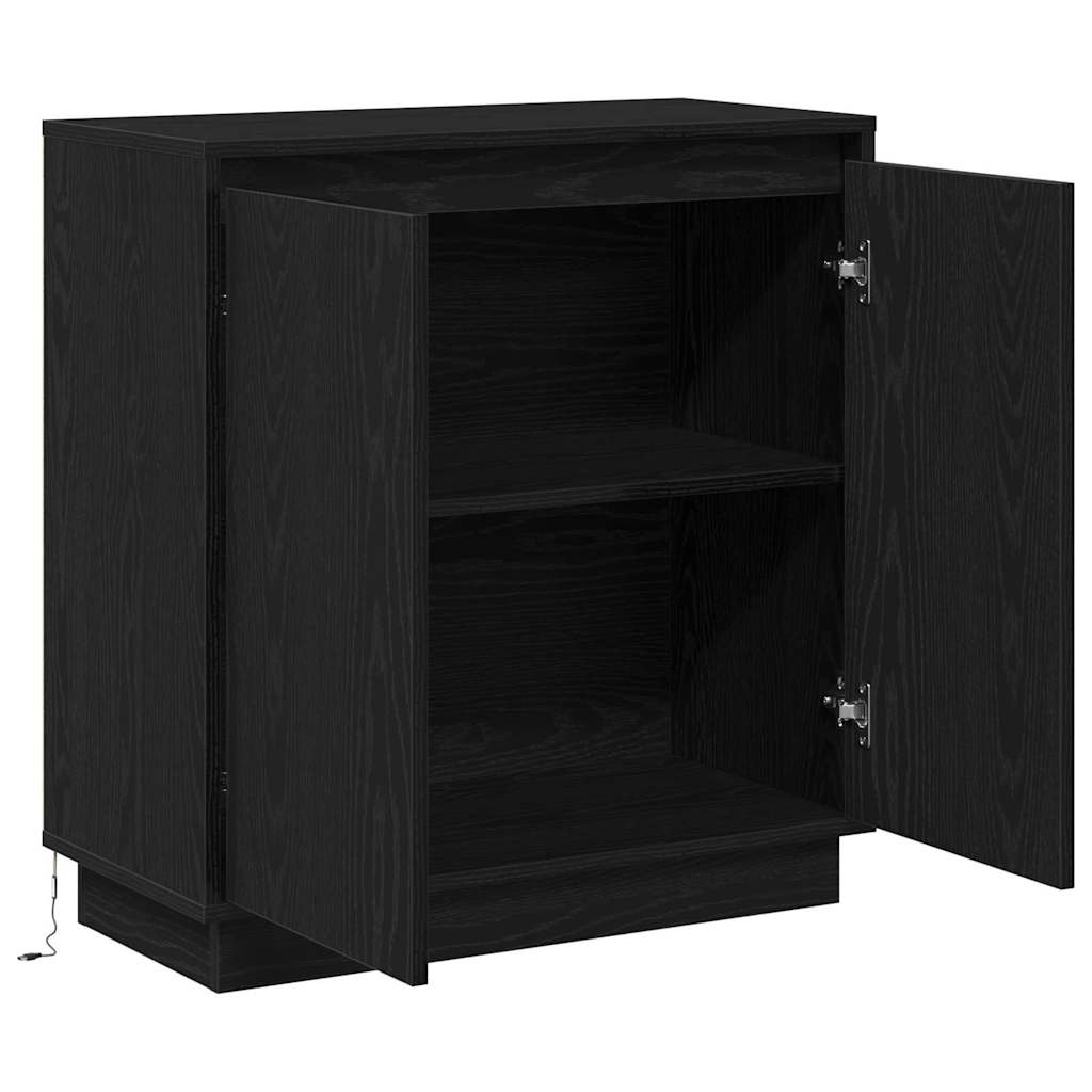 Sideboard with Door Black Oak 71 x 34.5 x 75 cm Engineered wood