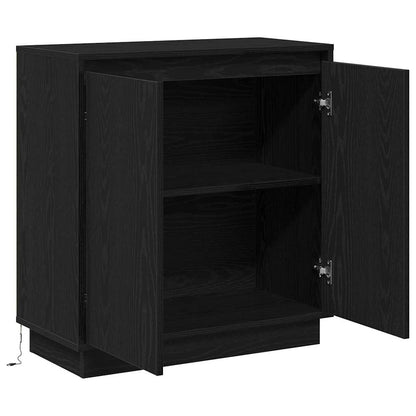 Sideboard with Door Black Oak 71 x 34.5 x 75 cm Engineered wood