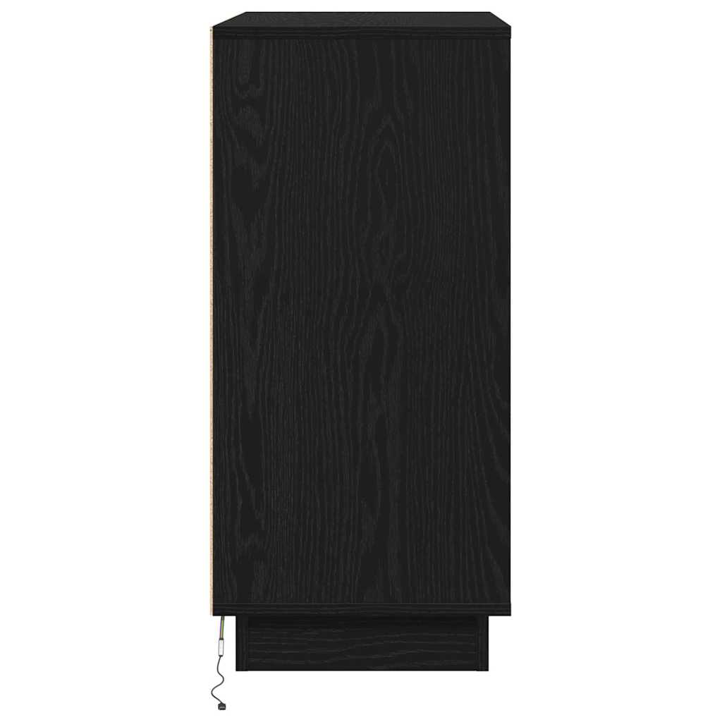 Sideboard with Door Black Oak 71 x 34.5 x 75 cm Engineered wood