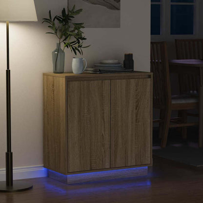 LED Sideboard for Sonoma Oak 71 x 34.5 x 75 cm Engineered Wood