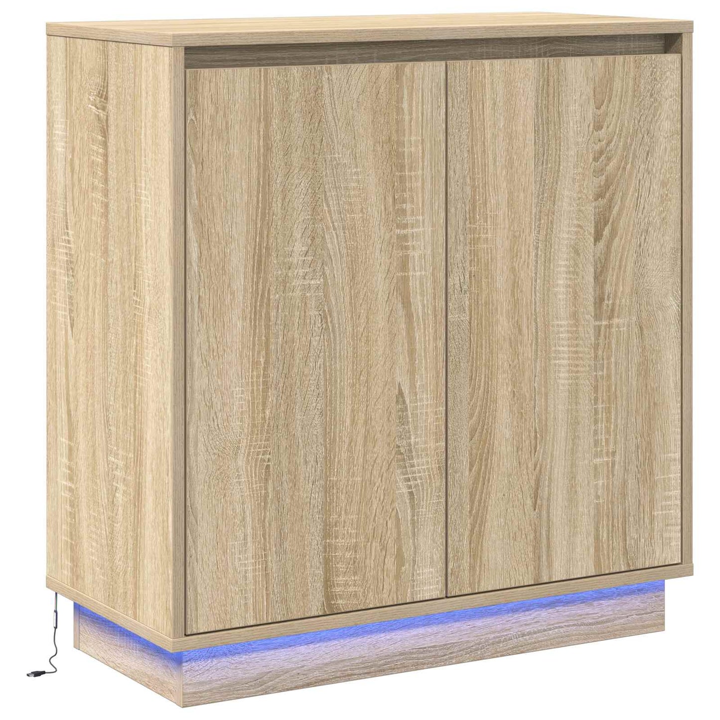 LED Sideboard for Sonoma Oak 71 x 34.5 x 75 cm Engineered Wood