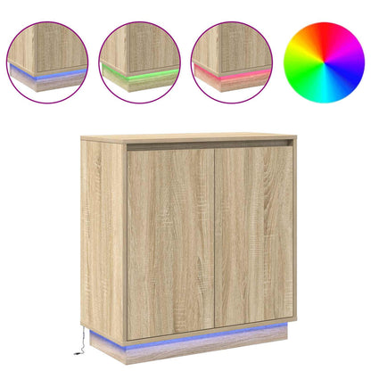 LED Sideboard for Sonoma Oak 71 x 34.5 x 75 cm Engineered Wood