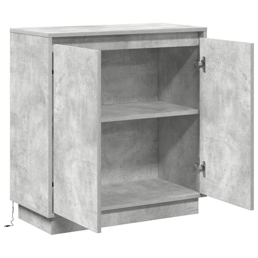 LED Sideboard Concrete Grey 71 x 34.5 x 75 cm Engineered Wood