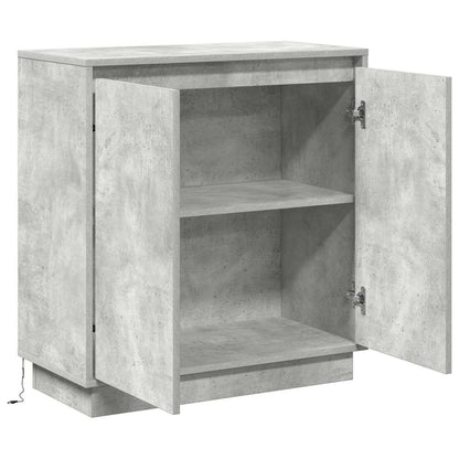 LED Sideboard Concrete Grey 71 x 34.5 x 75 cm Engineered Wood