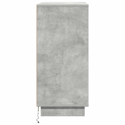 LED Sideboard Concrete Grey 71 x 34.5 x 75 cm Engineered Wood