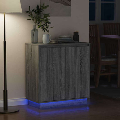LED Sideboard Grey Sonoma 71 x 34.5 x 75 cm Engineered Wood