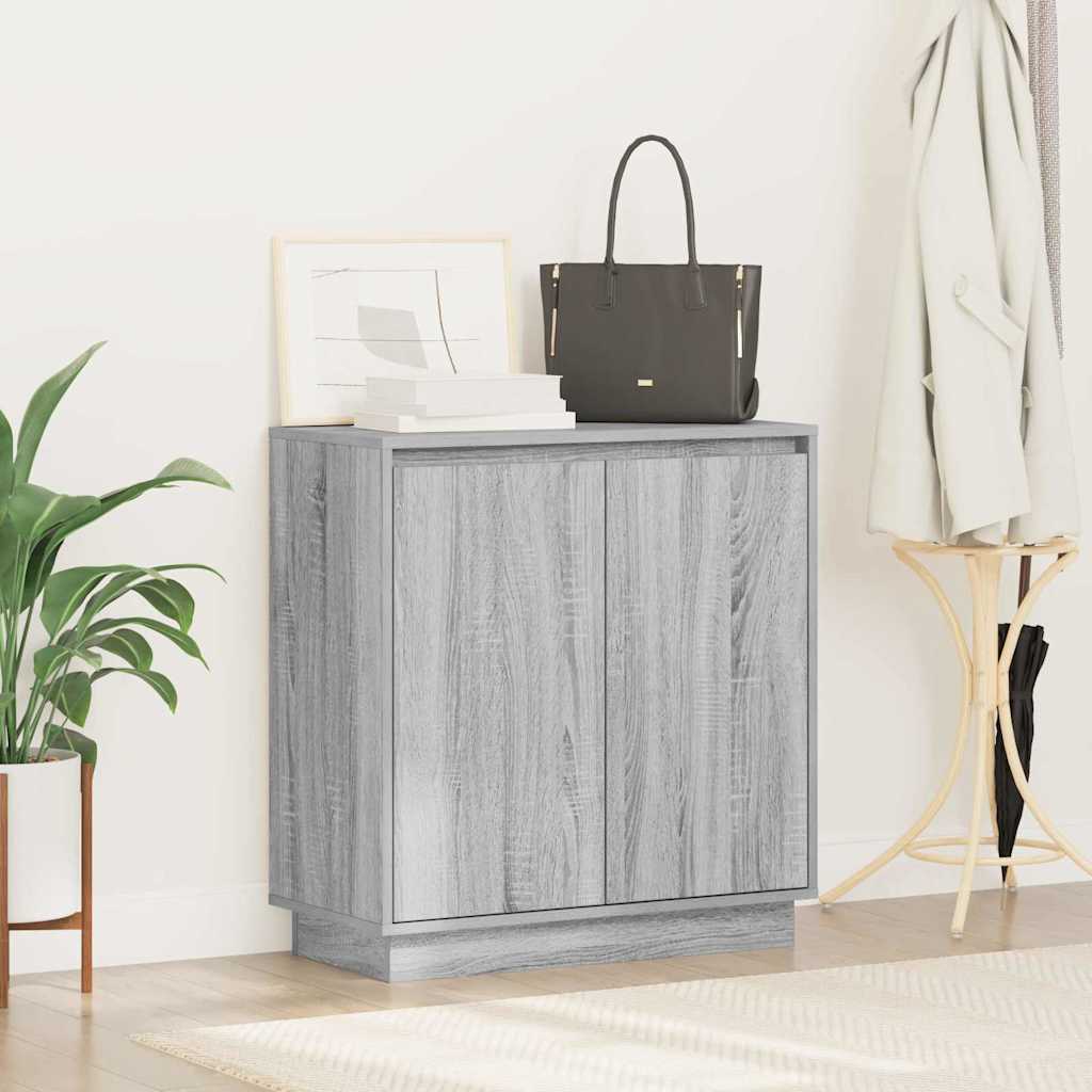 LED Sideboard Grey Sonoma 71 x 34.5 x 75 cm Engineered Wood