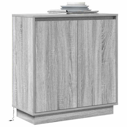 LED Sideboard Grey Sonoma 71 x 34.5 x 75 cm Engineered Wood