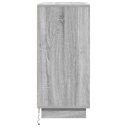 LED Sideboard Grey Sonoma 71 x 34.5 x 75 cm Engineered Wood