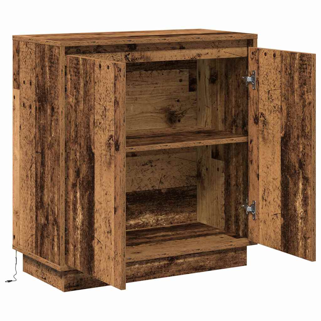 LED Sideboard for Old Wood 71 x 34.5 x 75 cm Engineered Wood