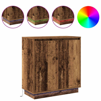 LED Sideboard for Old Wood 71 x 34.5 x 75 cm Engineered Wood