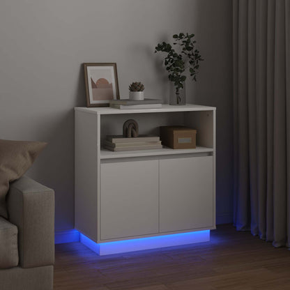 LED Sideboard White 71 x 34.5 x 75 cm Engineered Wood