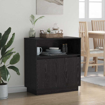 LED Sideboard Black Oak 71 x 34.5 x 75 cm Engineered Wood