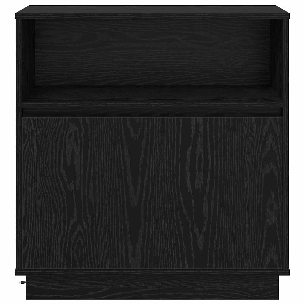 LED Sideboard Black Oak 71 x 34.5 x 75 cm Engineered Wood
