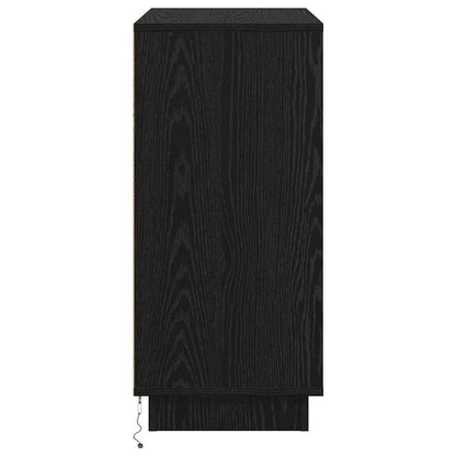 LED Sideboard Black Oak 71 x 34.5 x 75 cm Engineered Wood