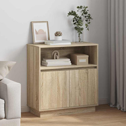 LED Sideboard Sonoma Oak 71 x 34.5 x 75 cm Engineered Wood