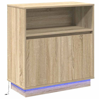 LED Sideboard Sonoma Oak 71 x 34.5 x 75 cm Engineered Wood