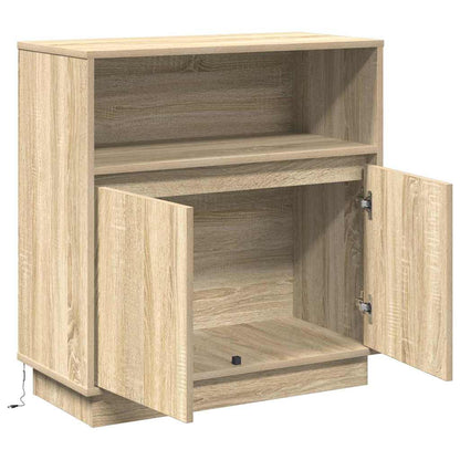 LED Sideboard Sonoma Oak 71 x 34.5 x 75 cm Engineered Wood